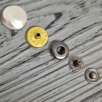 Кнопка під обтяжку 18 мм (№28) Темний Нікель (50 шт) KPO18MM BN фото
