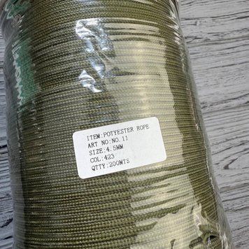 Шнур для одягу круглий 4.5 мм Хакі (200 м) 1443 фото