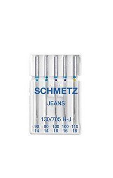 Иглы Schmetz Jeans 130/705 H-J Ассорти № 90(2 шт), 100(2 шт), 110(1 шт) 1497 фото