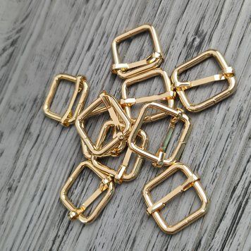 Пряжка регулятор перетяжка 20х20х4 мм Золото Глянец 20х20х4 Gold фото