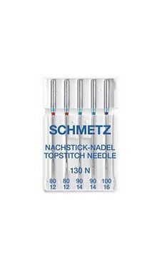 Голки Schmetz Topstitch 130/705 H-N Асорті № 80(2 шт), 90(2 шт), 100(1 шт) 1514 фото