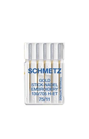 Голки для вишивання Schmetz Gold Embroidery 130/705 H-ET №75 (уп.5 шт.)