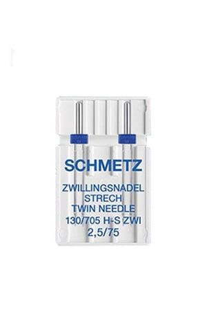 Подвійна голка Schmetz Twin stretch 130/705 H-S ZWI № 2.5/75 (уп.2 шт.)